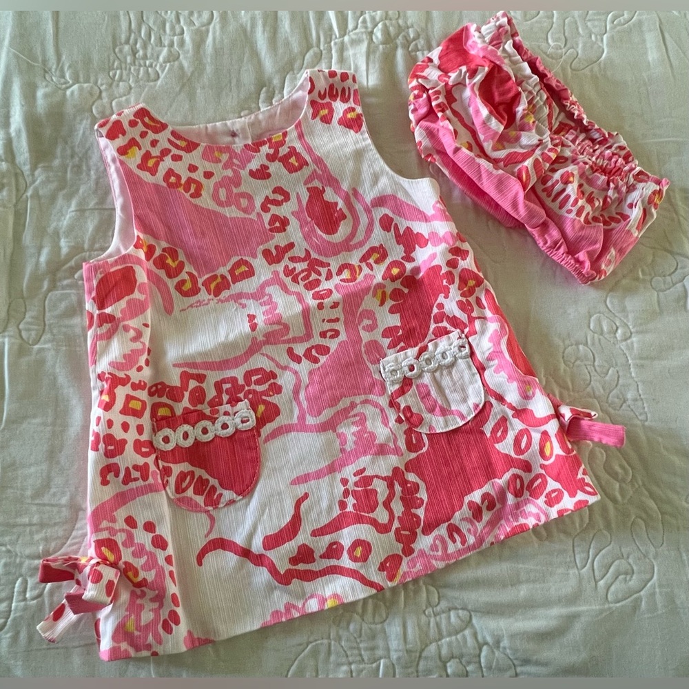 EUC Lilly Pulitzer Baby Shift Dress - Trunk In Love - 6-12 months